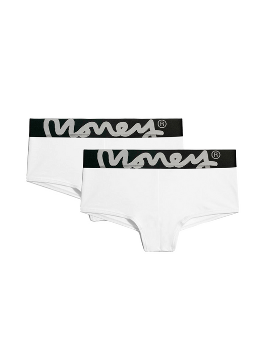 MONEY SHORTIES 2 PACK WHITE