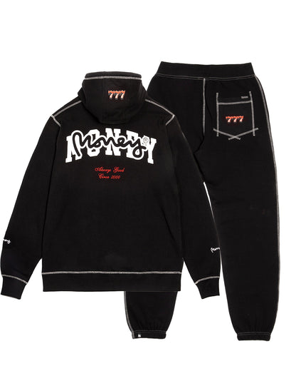 COLLEGE DROP SIG HOOD TRACKSUIT - BLACK