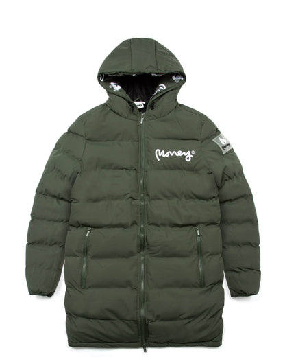 Mens Emerton Longline Hooded Puffer - Olive