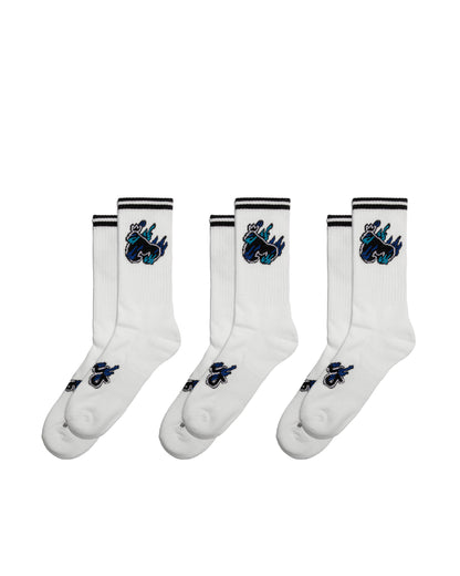 FLAMING APE SPORT SOCK 3PK - WHITE