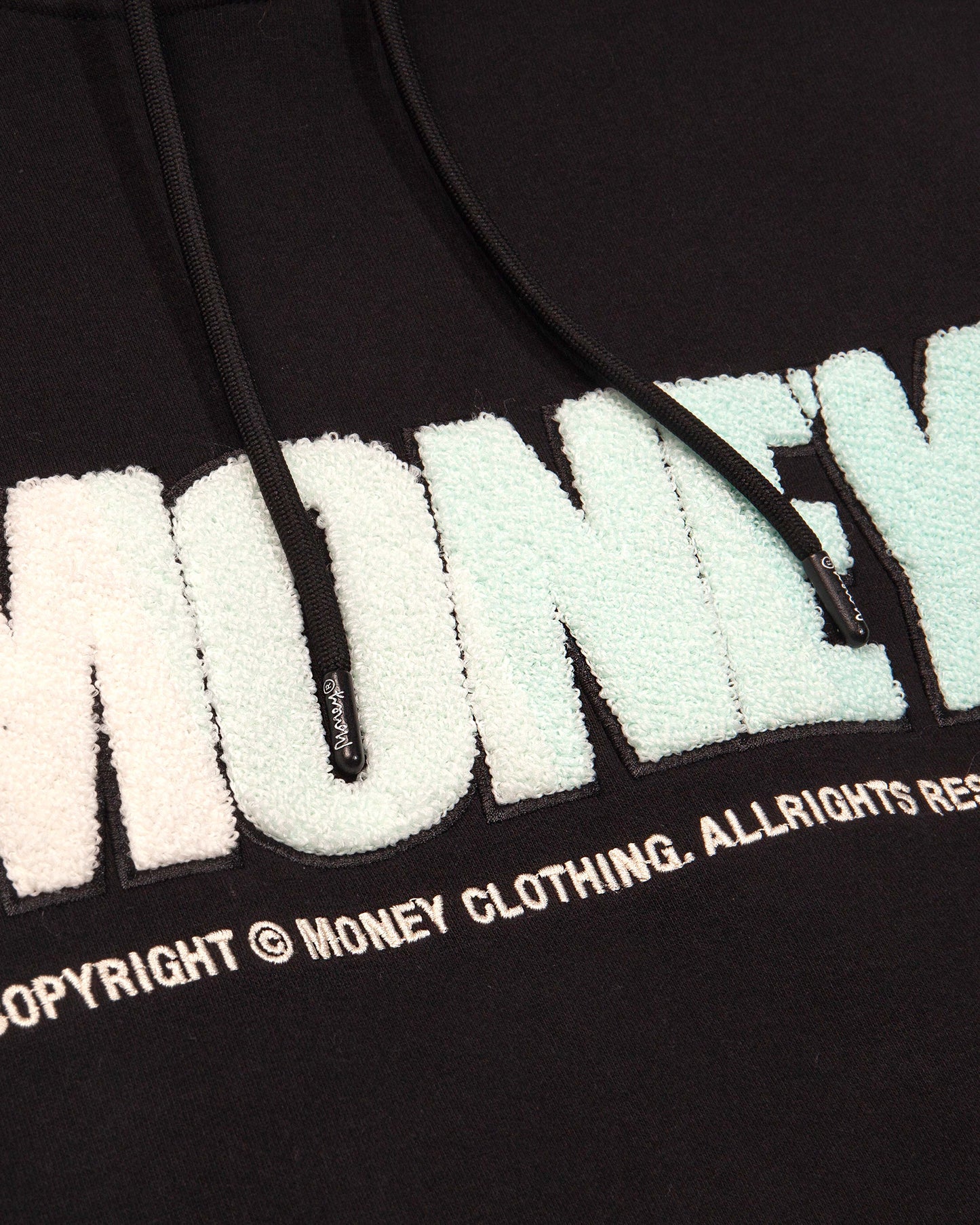 MONEY CHENILLE BLOCK FADER HOOD - BLACK