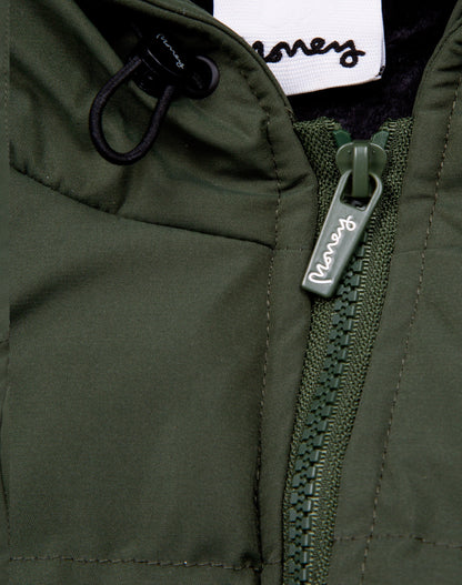 Mens Emerton Longline Hooded Puffer - Olive