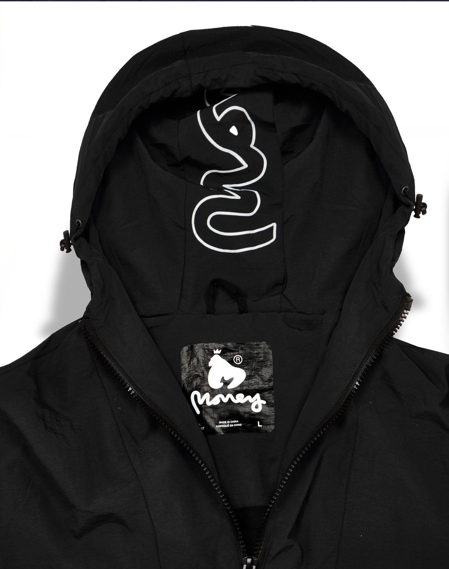 Shine nylon storm jacket black