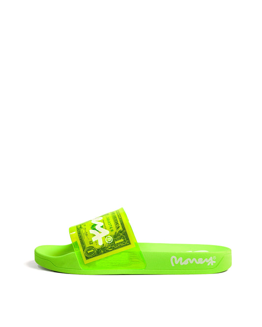 MONEY CASH SLIDERS - NEON GREEN