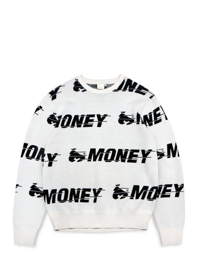 Money Clothing Motion Knit Crew White